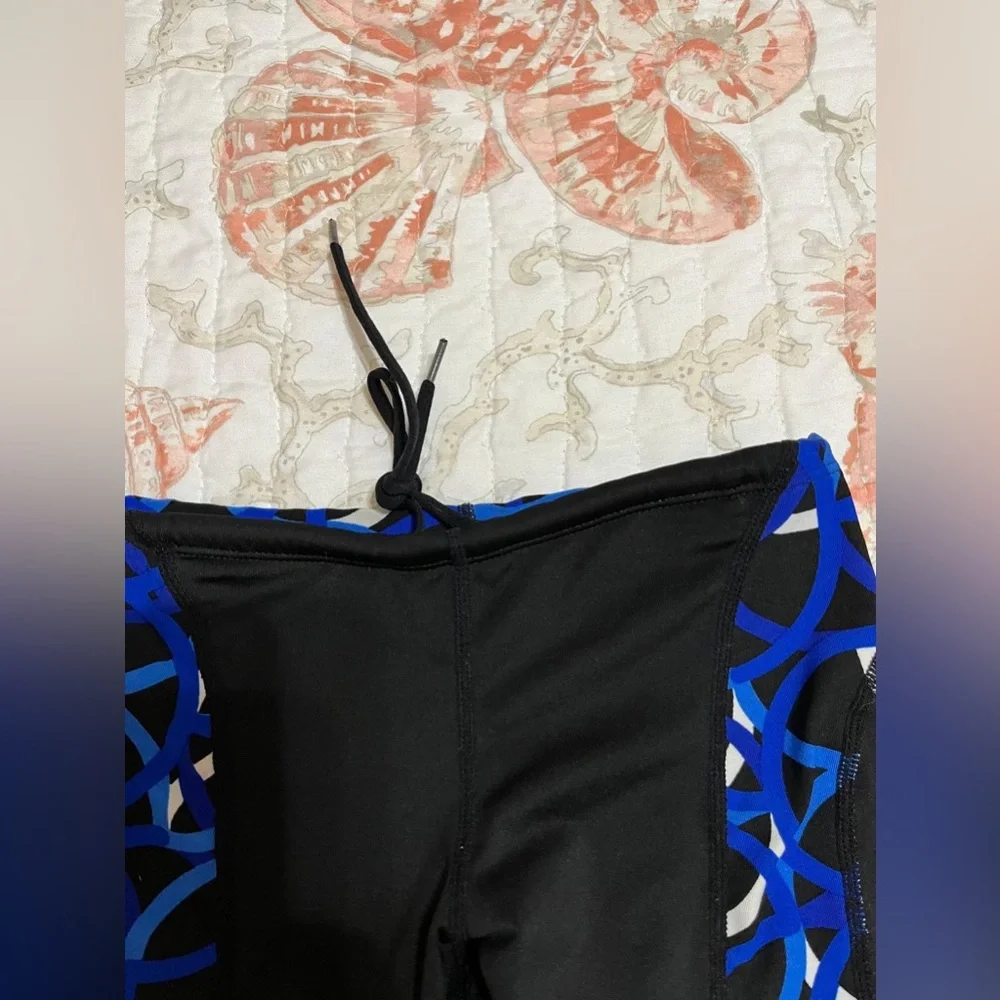 (6) Black and Blue Rase Aquatic Swimwear Shorts For Kids